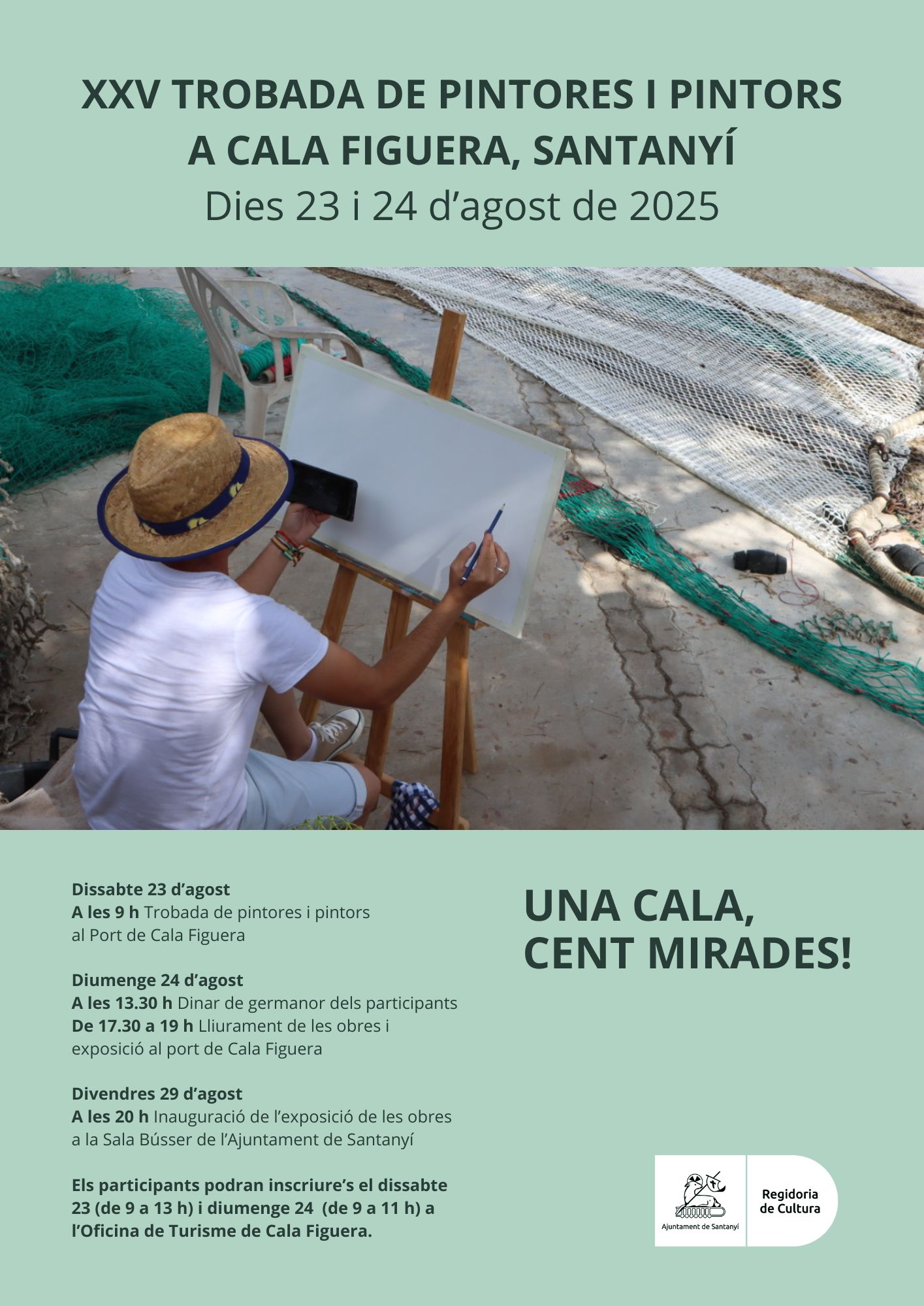 XXV TROBADA DE PINTORES I PINTORS A CALA FIGUERA, SANTANYÍ Dies 23 i 24 d’agost de 2025 - 1