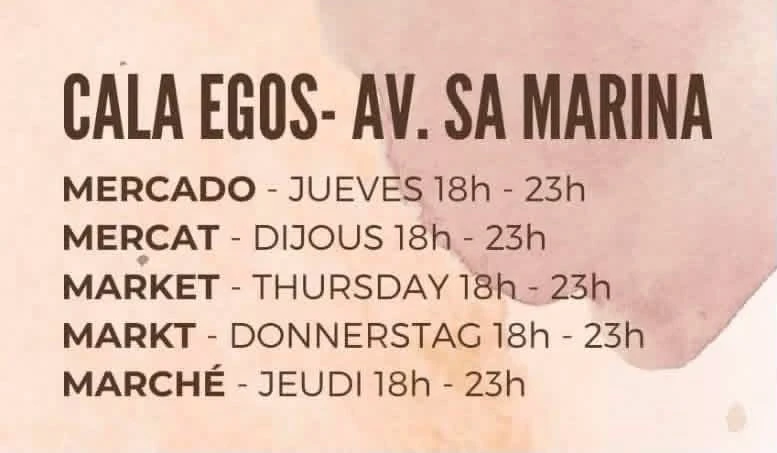 Mercado artesanal en Cala Egos de 18.00 h a 23.00 h