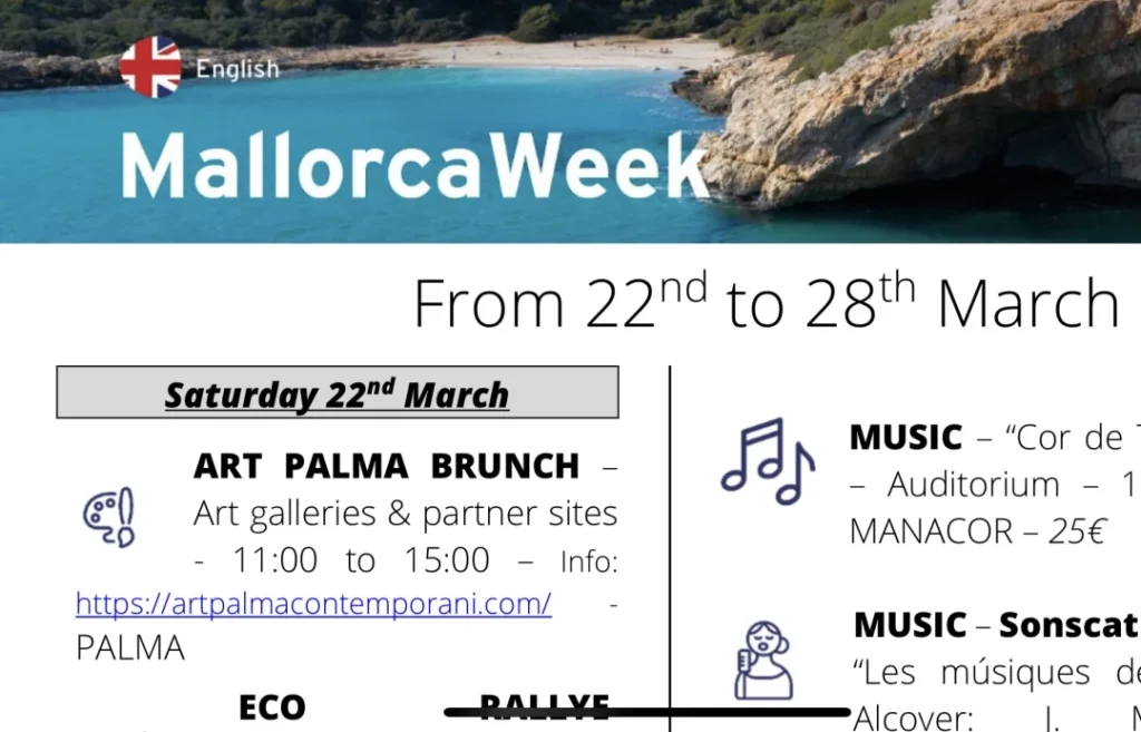 Mallorcaweek, Actividades culturales en Mallorca del 15 al 21 de Agosto