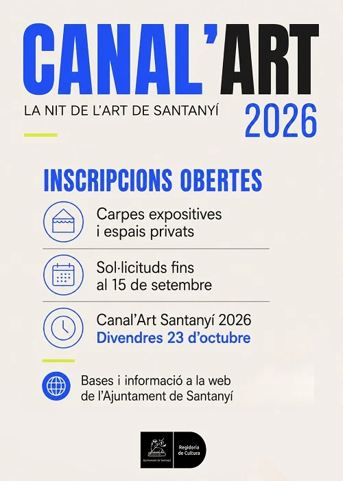 Canal’Art 2026, la noche del arte en Santanyí, Viernes 23 de octubre en Santanyí, inscripciones hasta el 15 de septiembre