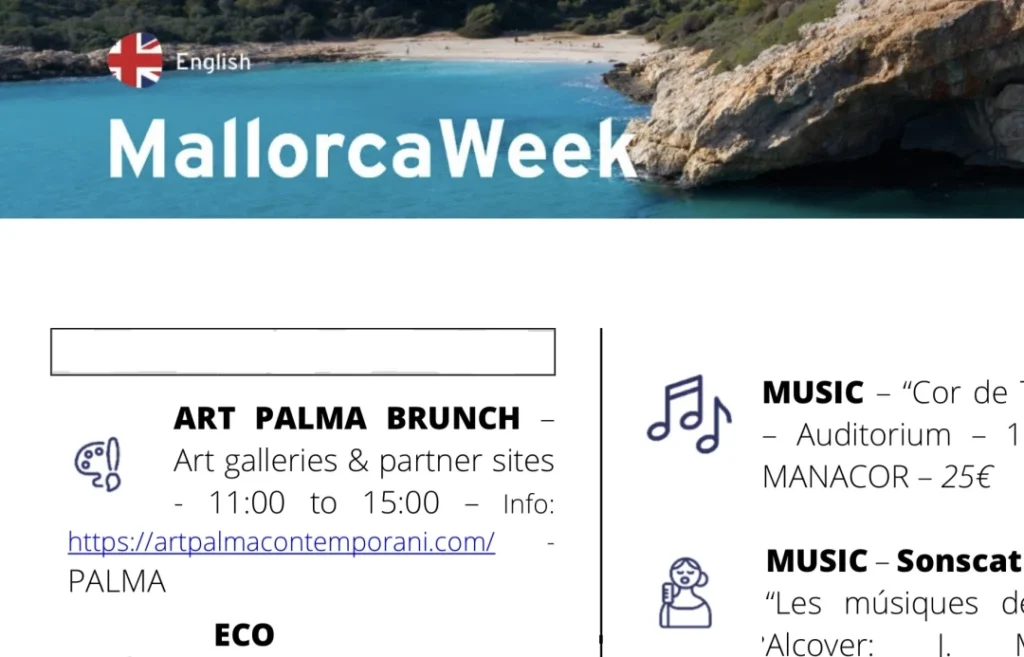 MallorcaWeek, actividades culturales en Mallorca del 29 de Agosto al 4 de Septiembre